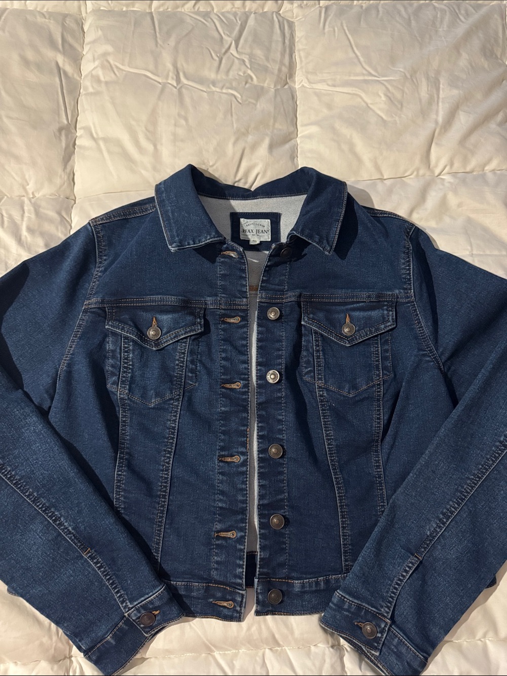 Wax Jean Dark Blue Denim Jacket for Women